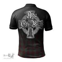 ScotsTee Shop Scottish MacGregor Hunting Ancient Clan Crest Tartan Polo Shirt Featuring Alba Gu Brath Scotland Forever and Ever Celtic Cross