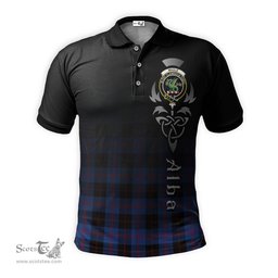ScotsTee Shop Scottish Maule Clan Crest Tartan Polo Shirt Featuring Alba Gu Brath Scotland Forever and Ever Celtic Cross