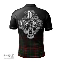 ScotsTee Shop Scottish Somerville Clan Crest Tartan Polo Shirt Featuring Alba Gu Brath Scotland Forever and Ever Celtic Cross