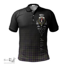 ScotsTee Shop Scottish Taylor Weathered Clan Crest Tartan Polo Shirt Featuring Alba Gu Brath Scotland Forever and Ever Celtic Cross