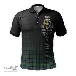 ScotsTee Shop Scottish MacThomas Ancient Clan Crest Tartan Polo Shirt Featuring Alba Gu Brath Scotland Forever and Ever Celtic Cross