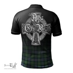ScotsTee Shop Scottish MacThomas Ancient Clan Crest Tartan Polo Shirt Featuring Alba Gu Brath Scotland Forever and Ever Celtic Cross