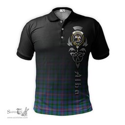 ScotsTee Shop Scottish Ralston Clan Crest Tartan Polo Shirt Featuring Alba Gu Brath Scotland Forever and Ever Celtic Cross