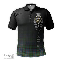 ScotsTee Shop Scottish Whitelaw Clan Crest Tartan Polo Shirt Featuring Alba Gu Brath Scotland Forever and Ever Celtic Cross