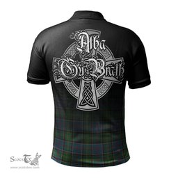 ScotsTee Shop Scottish Whitelaw Clan Crest Tartan Polo Shirt Featuring Alba Gu Brath Scotland Forever and Ever Celtic Cross