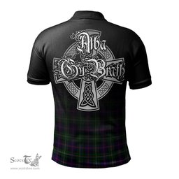 ScotsTee Shop Scottish Malcolm Clan Crest Tartan Polo Shirt Featuring Alba Gu Brath Scotland Forever and Ever Celtic Cross