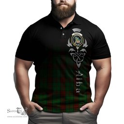 ScotsTee Shop Scottish Maxwell Hunting Clan Crest Tartan Polo Shirt Featuring Alba Gu Brath Scotland Forever and Ever Celtic Cross