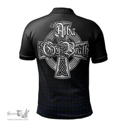 ScotsTee Shop Scottish Sempill Clan Crest Tartan Polo Shirt Featuring Alba Gu Brath Scotland Forever and Ever Celtic Cross
