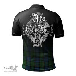 ScotsTee Shop Scottish Stirling Clan Crest Tartan Polo Shirt Featuring Alba Gu Brath Scotland Forever and Ever Celtic Cross