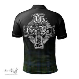ScotsTee Shop Scottish MacMillan Hunting Ancient Clan Crest Tartan Polo Shirt Featuring Alba Gu Brath Scotland Forever and Ever Celtic Cross