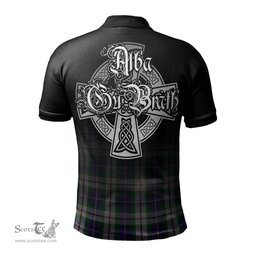 ScotsTee Shop Scottish MacLeod Of Californian Clan Crest Tartan Polo Shirt Featuring Alba Gu Brath Scotland Forever and Ever Celtic Cross