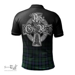 ScotsTee Shop Scottish Rose Hunting Ancient Clan Crest Tartan Polo Shirt Featuring Alba Gu Brath Scotland Forever and Ever Celtic Cross