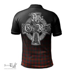ScotsTee Shop Scottish Sinclair Ancient Clan Crest Tartan Polo Shirt Featuring Alba Gu Brath Scotland Forever and Ever Celtic Cross