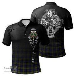 ScotsTee Shop Scottish MacLaren Modern Clan Crest Tartan Polo Shirt Featuring Alba Gu Brath Scotland Forever and Ever Celtic Cross