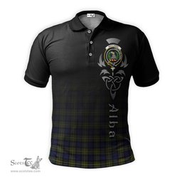 ScotsTee Shop Scottish MacLaren Modern Clan Crest Tartan Polo Shirt Featuring Alba Gu Brath Scotland Forever and Ever Celtic Cross