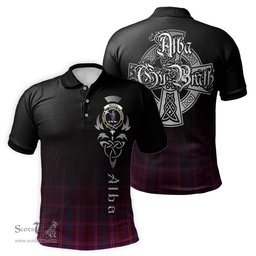 ScotsTee Shop Scottish McCall (Caithness) Clan Crest Tartan Polo Shirt Featuring Alba Gu Brath Scotland Forever and Ever Celtic Cross