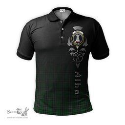 ScotsTee Shop Scottish MacLean of Duart Hunting Clan Crest Tartan Polo Shirt Featuring Alba Gu Brath Scotland Forever and Ever Celtic Cross