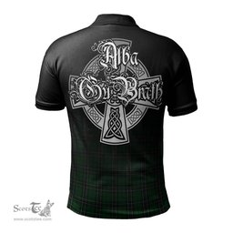 ScotsTee Shop Scottish MacLean of Duart Hunting Clan Crest Tartan Polo Shirt Featuring Alba Gu Brath Scotland Forever and Ever Celtic Cross