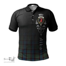 ScotsTee Shop Scottish MacNicol Hunting Clan Crest Tartan Polo Shirt Featuring Alba Gu Brath Scotland Forever and Ever Celtic Cross