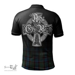 ScotsTee Shop Scottish MacNicol Hunting Clan Crest Tartan Polo Shirt Featuring Alba Gu Brath Scotland Forever and Ever Celtic Cross
