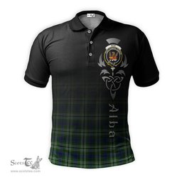 ScotsTee Shop Scottish Mow Clan Crest Tartan Polo Shirt Featuring Alba Gu Brath Scotland Forever and Ever Celtic Cross