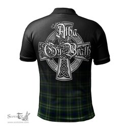 ScotsTee Shop Scottish Mow Clan Crest Tartan Polo Shirt Featuring Alba Gu Brath Scotland Forever and Ever Celtic Cross