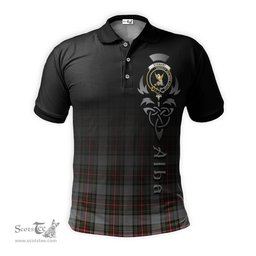 ScotsTee Shop Scottish Stewart Dress Clan Crest Tartan Polo Shirt Featuring Alba Gu Brath Scotland Forever and Ever Celtic Cross