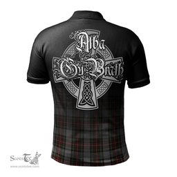 ScotsTee Shop Scottish Stewart Dress Clan Crest Tartan Polo Shirt Featuring Alba Gu Brath Scotland Forever and Ever Celtic Cross