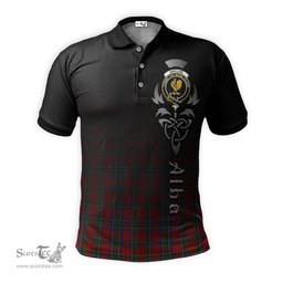 ScotsTee Shop Scottish Sinclair Clan Crest Tartan Polo Shirt Featuring Alba Gu Brath Scotland Forever and Ever Celtic Cross