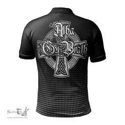 ScotsTee Shop Scottish Shepherd Clan Crest Tartan Polo Shirt Featuring Alba Gu Brath Scotland Forever and Ever Celtic Cross