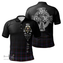 ScotsTee Shop Scottish Nairn Clan Crest Tartan Polo Shirt Featuring Alba Gu Brath Scotland Forever and Ever Celtic Cross