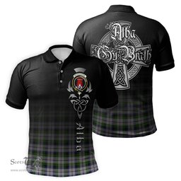 ScotsTee Shop Scottish MacNaughton Dress Clan Crest Tartan Polo Shirt Featuring Alba Gu Brath Scotland Forever and Ever Celtic Cross