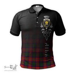 ScotsTee Shop Scottish Wauchope Clan Crest Tartan Polo Shirt Featuring Alba Gu Brath Scotland Forever and Ever Celtic Cross