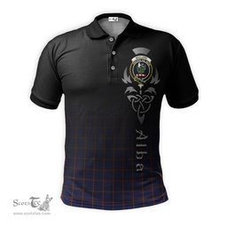 ScotsTee Shop Scottish MacLaine of Lochbuie Clan Crest Tartan Polo Shirt Featuring Alba Gu Brath Scotland Forever and Ever Celtic Cross