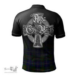 ScotsTee Shop Scottish MacLeod of Harris Modern Clan Crest Tartan Polo Shirt Featuring Alba Gu Brath Scotland Forever and Ever Celtic Cross