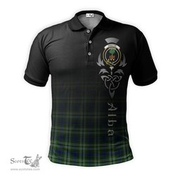 ScotsTee Shop Scottish Swinton Clan Crest Tartan Polo Shirt Featuring Alba Gu Brath Scotland Forever and Ever Celtic Cross