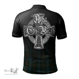ScotsTee Shop Scottish Ross Hunting Clan Crest Tartan Polo Shirt Featuring Alba Gu Brath Scotland Forever and Ever Celtic Cross