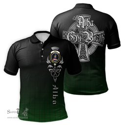 ScotsTee Shop Scottish Mar Tribe Clan Crest Tartan Polo Shirt Featuring Alba Gu Brath Scotland Forever and Ever Celtic Cross