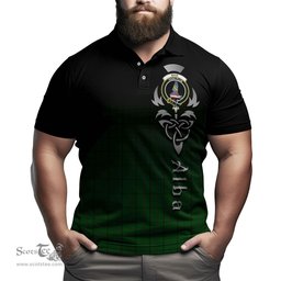 ScotsTee Shop Scottish Mar Tribe Clan Crest Tartan Polo Shirt Featuring Alba Gu Brath Scotland Forever and Ever Celtic Cross