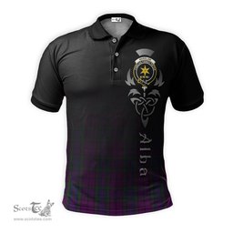 ScotsTee Shop Scottish Wardlaw Clan Crest Tartan Polo Shirt Featuring Alba Gu Brath Scotland Forever and Ever Celtic Cross
