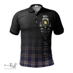 ScotsTee Shop Scottish Stewart of Appin Hunting Dress Clan Crest Tartan Polo Shirt Featuring Alba Gu Brath Scotland Forever and Ever Celtic Cross