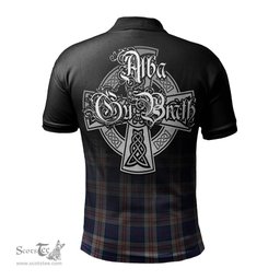 ScotsTee Shop Scottish Stewart of Appin Hunting Dress Clan Crest Tartan Polo Shirt Featuring Alba Gu Brath Scotland Forever and Ever Celtic Cross