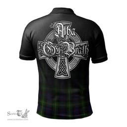 ScotsTee Shop Scottish Watson Clan Crest Tartan Polo Shirt Featuring Alba Gu Brath Scotland Forever and Ever Celtic Cross
