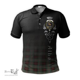 ScotsTee Shop Scottish Scott Brown Ancient Clan Crest Tartan Polo Shirt Featuring Alba Gu Brath Scotland Forever and Ever Celtic Cross