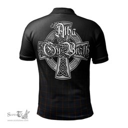 ScotsTee Shop Scottish MacLaine of Lochbuie Hunting Clan Crest Tartan Polo Shirt Featuring Alba Gu Brath Scotland Forever and Ever Celtic Cross
