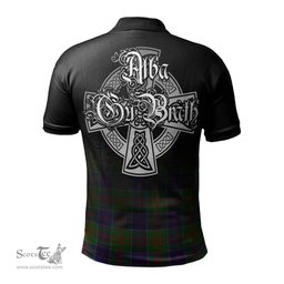 ScotsTee Shop Scottish Stewart of Appin Hunting Modern Clan Crest Tartan Polo Shirt Featuring Alba Gu Brath Scotland Forever and Ever Celtic Cross