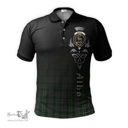 ScotsTee Shop Scottish Scott Green Clan Crest Tartan Polo Shirt Featuring Alba Gu Brath Scotland Forever and Ever Celtic Cross