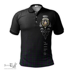 ScotsTee Shop Scottish Urquhart Clan Crest Tartan Polo Shirt Featuring Alba Gu Brath Scotland Forever and Ever Celtic Cross