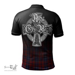 ScotsTee Shop Scottish Wishart Dress Clan Crest Tartan Polo Shirt Featuring Alba Gu Brath Scotland Forever and Ever Celtic Cross