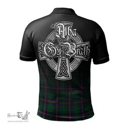 ScotsTee Shop Scottish Young Modern Clan Crest Tartan Polo Shirt Featuring Alba Gu Brath Scotland Forever and Ever Celtic Cross